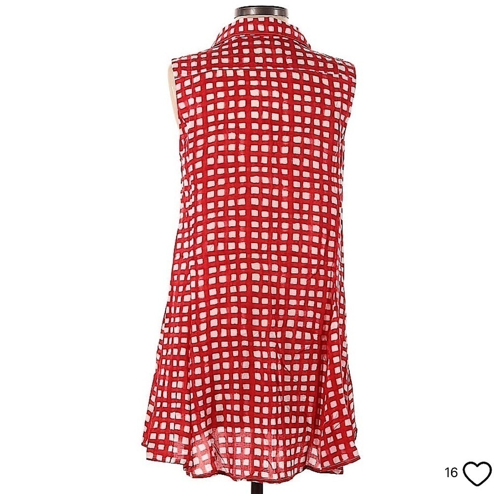 Anthropologie 11:1 Tylho Percy Tunic Mini dress Gingham Plaid Windowpane women L - Picture 8 of 10